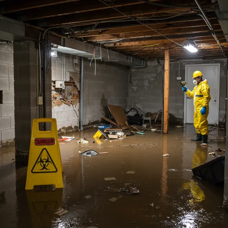 Flooded Basement Electrical Hazard in Republic, WA Property